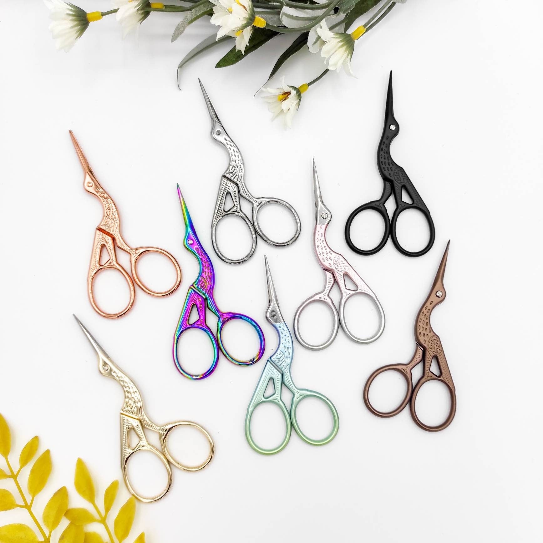 Stork Embroidery scissors, Craft scissors, Floss scissors, Thread scissors, Sewing scissors, bird scissors, small scissors