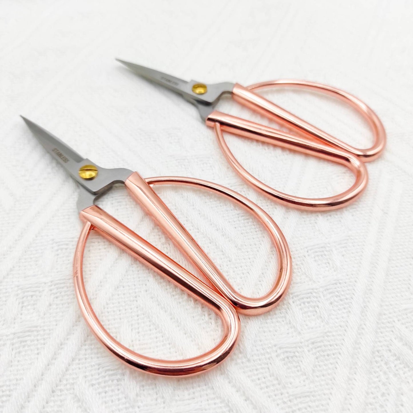 Rose Gold / Bronze Vintage Style Cissors, Fabric scissors, Macrame Small Scissors 5" ,Big Handle Scissors, bonsai scissors