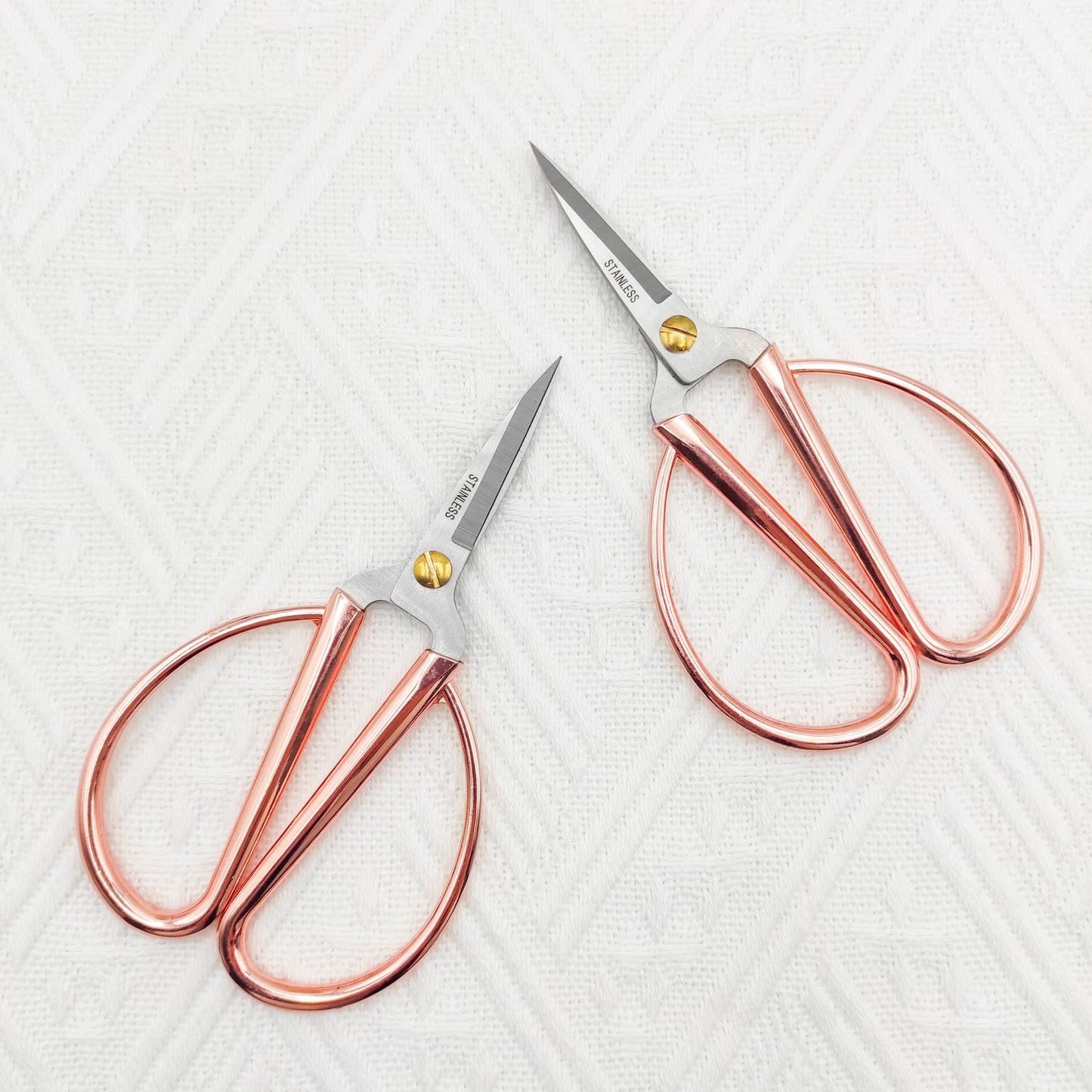 Rose Gold / Bronze Vintage Style Cissors, Fabric scissors, Macrame Small Scissors 5" ,Big Handle Scissors, bonsai scissors