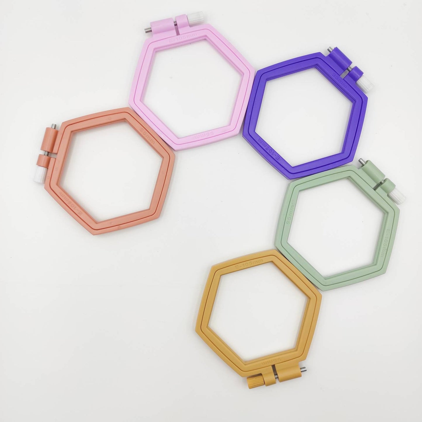 Multiple Colors of Hexagon Plastic Hoops. Small Square hoops for embroidery/hand stitch/ cross stitch