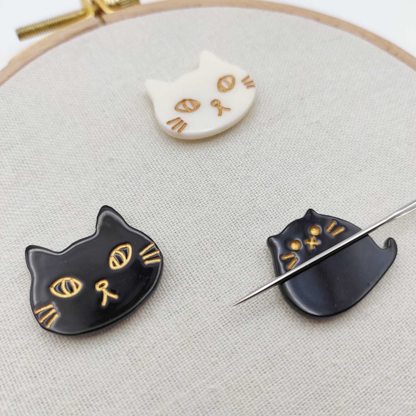 Cat needle minders, Needle Minder for Embroidery, Cross Stitch, Needle work, Needle point tools