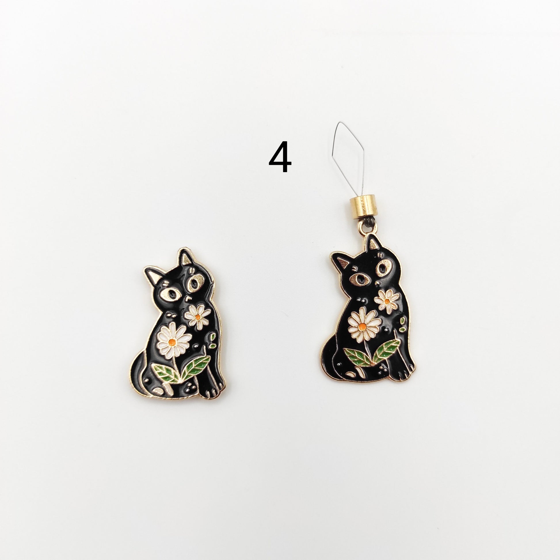 Cat Enamel Needle Minder, Needle Threader, Kitten Needle Minder/ Threader for Embroidery/ Cross Stitch/Needle work/Needlecraft/Sewing.