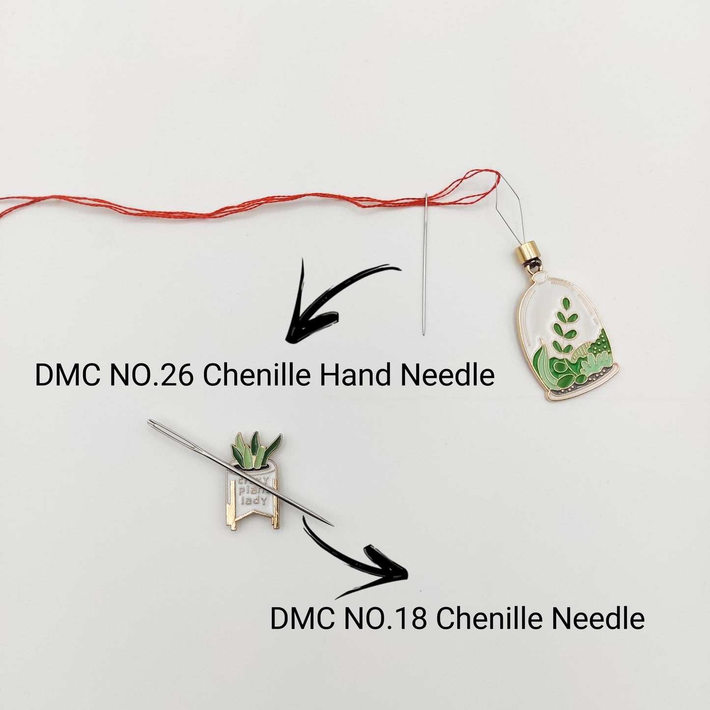 Plant Enamel Needle Minder, Needle Threader, Lovely Needle Minder/ Threader for Embroidery/ Cross Stitch/Needle work/Needlecraft/Sewing.