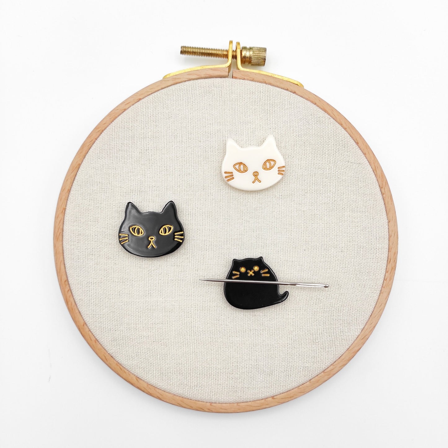 Cat needle minders, Needle Minder for Embroidery, Cross Stitch, Needle work, Needle point tools