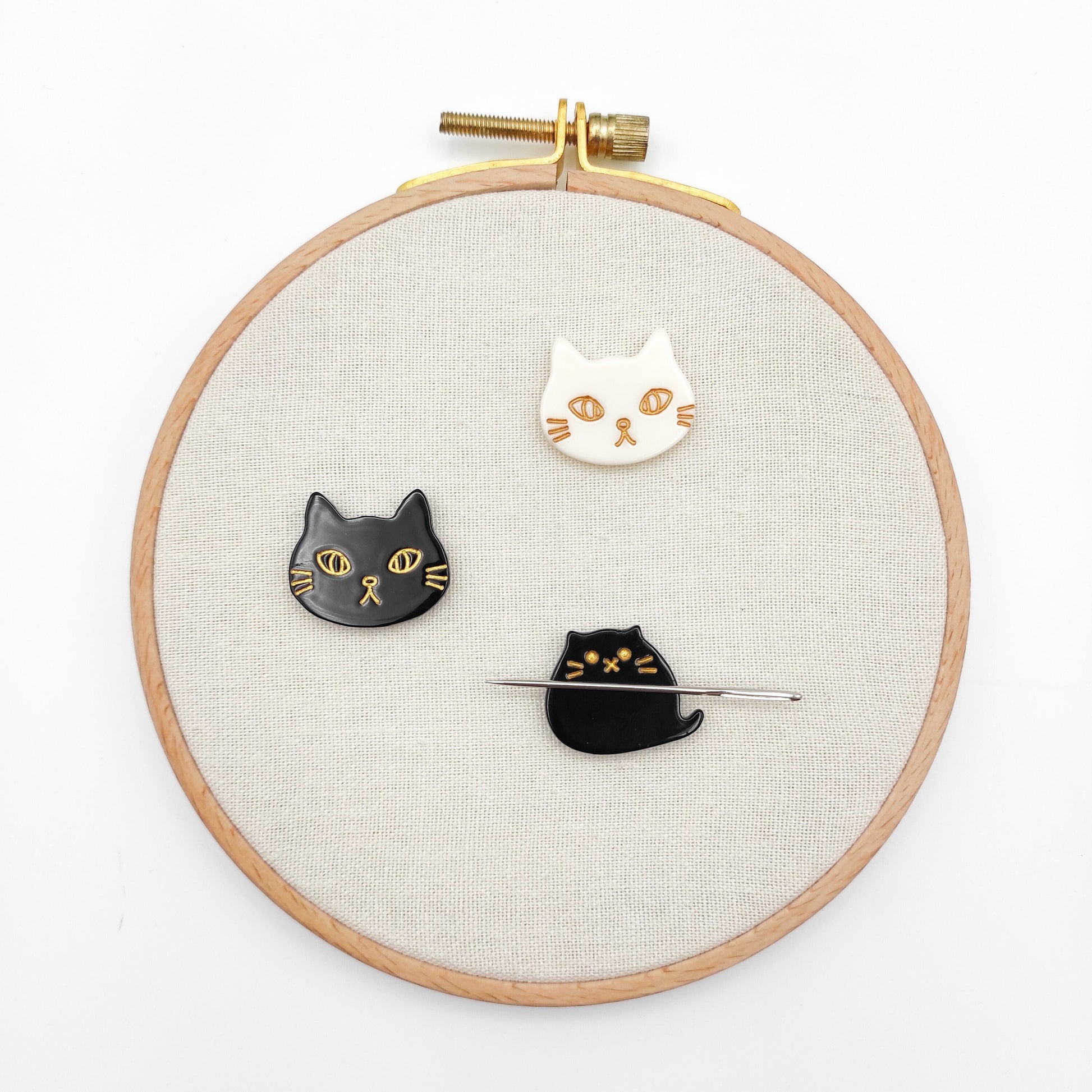 Cat needle minders, Needle Minder for Embroidery, Cross Stitch, Needle work, Needle point tools