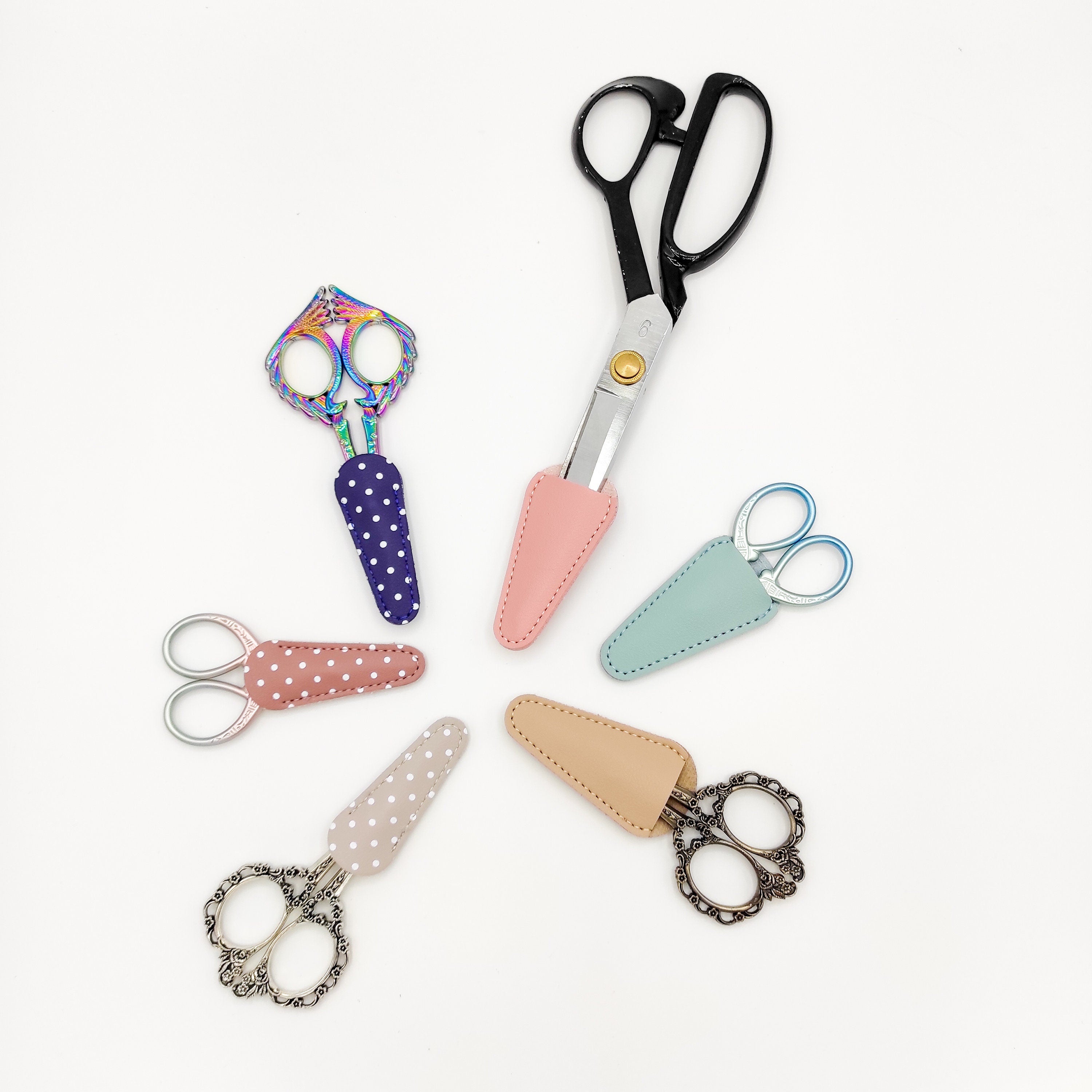 Small Glitter Scissor Sheath for small embroidery scissor tip protection  leather cover for small scissors