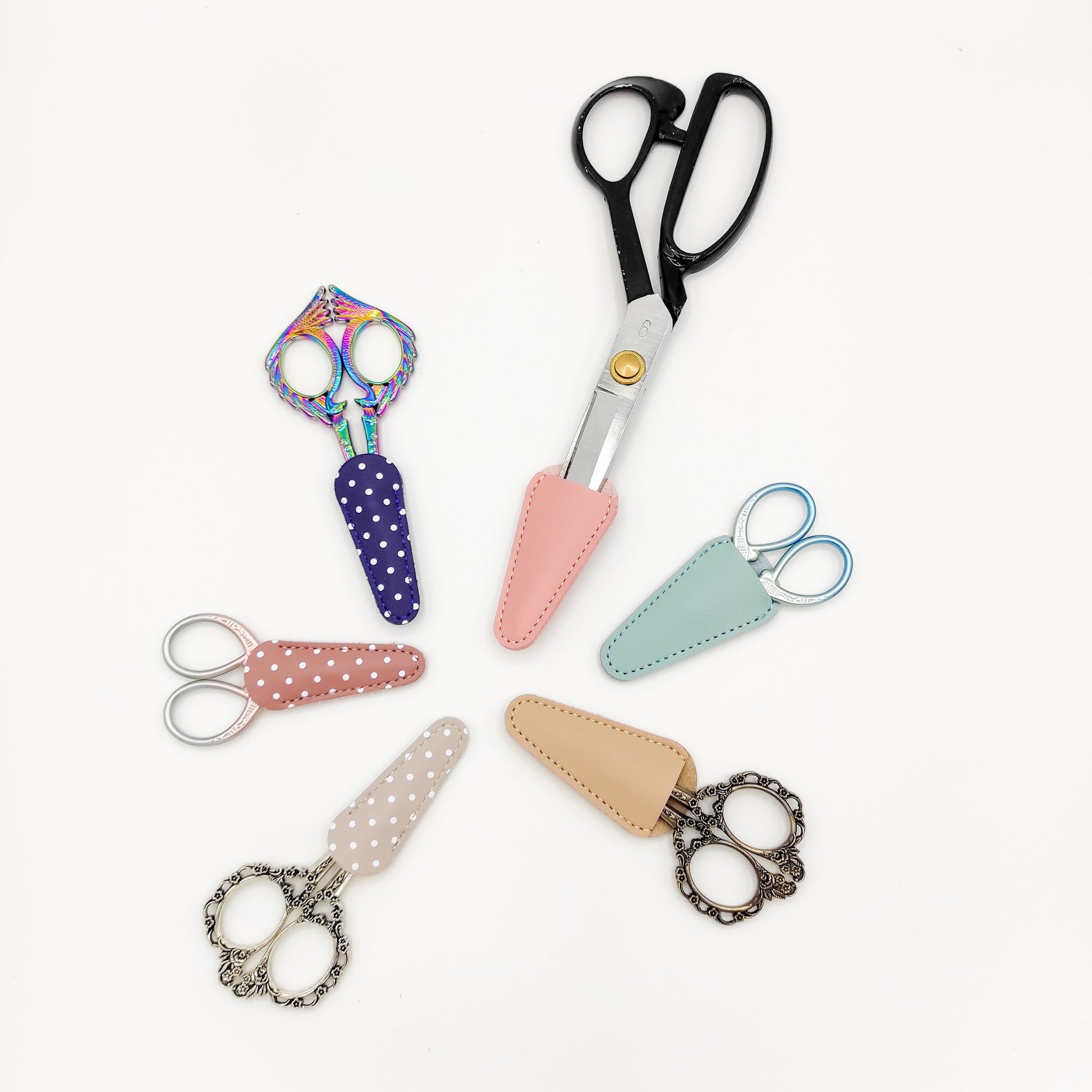 Small Polka Dot Scissor Sheath, Embroidery scissor case, scissors cover