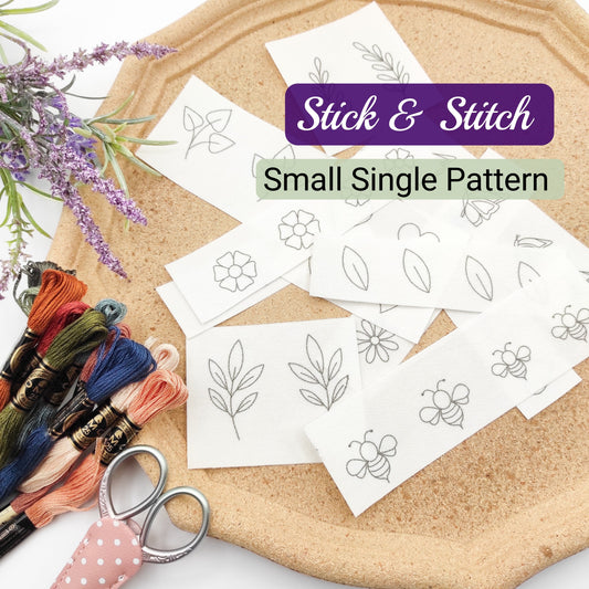 Stick & Stitch small single patterns for hand embroidery patterns, DIY beginner embroidery pattern