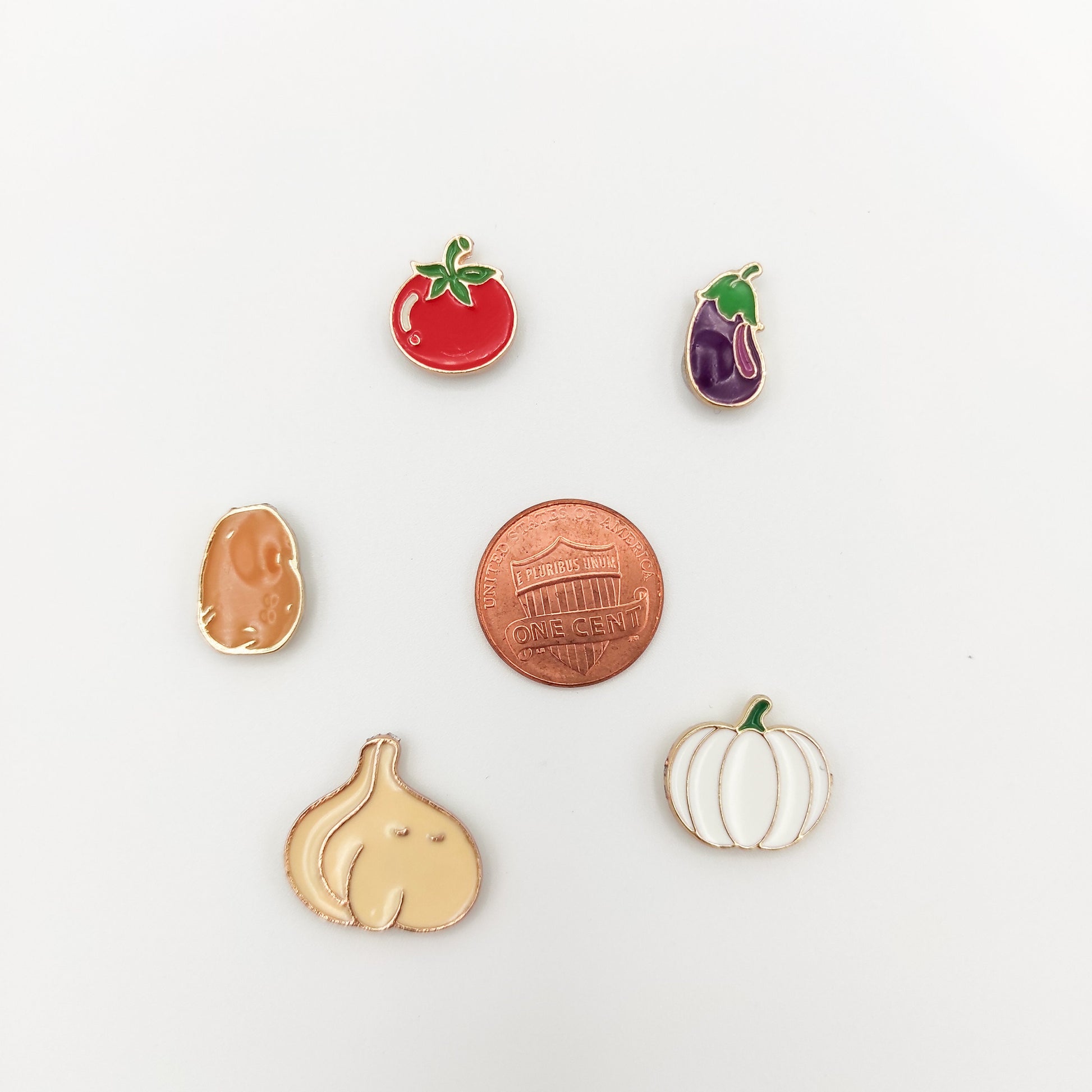 Vegetable Enamel needle minders, Small Needle Minder for Embroidery/Cross Stitch/Needle work