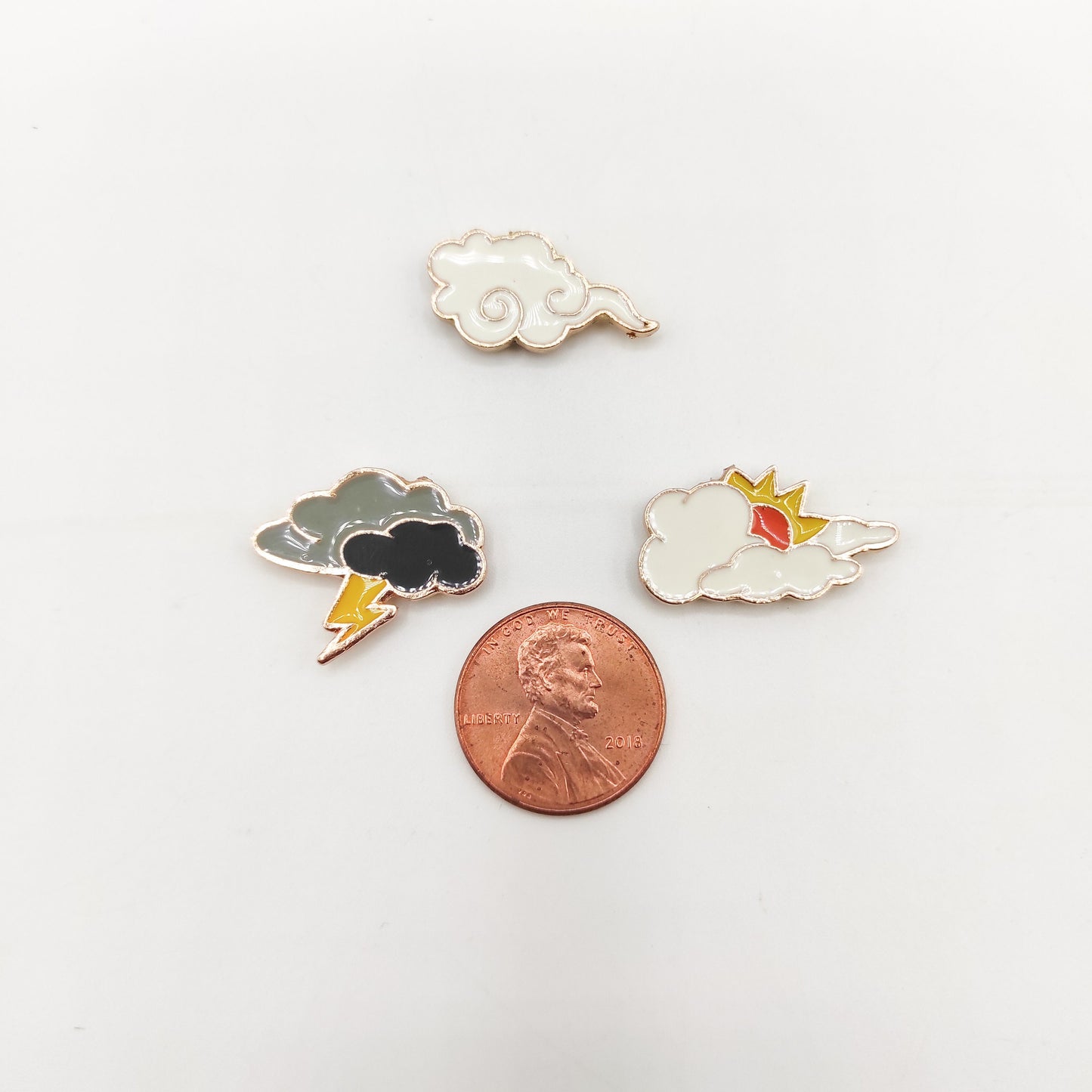 Cloud/Sun/Lightning Enamel Needle Minder, Small Needle Minder for Embroidery/ Cross Stitch/Needle work/Needlecraft/Sewing.