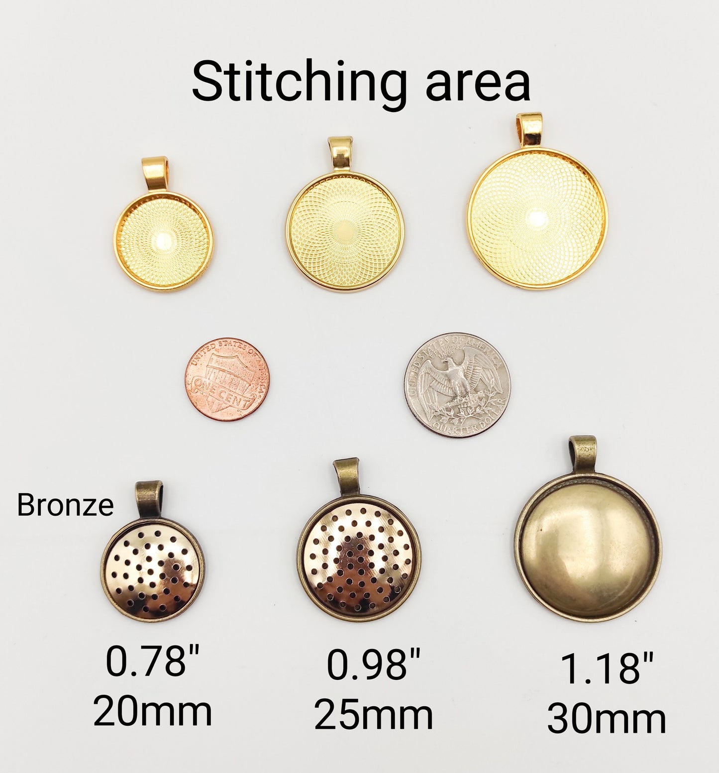 0.78"/0.98"/1.18"(20mm/25mm/30mm) DIY blank pendant for hand stitch/cross stitch/ needle work/ hand embroidery/ needle point