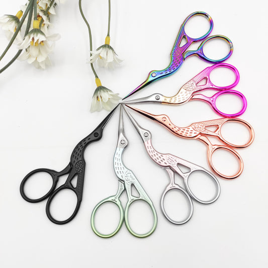 Stork Embroidery scissors, Craft scissors, Floss scissors, Thread scissors, Sewing scissors, bird scissors, small scissors