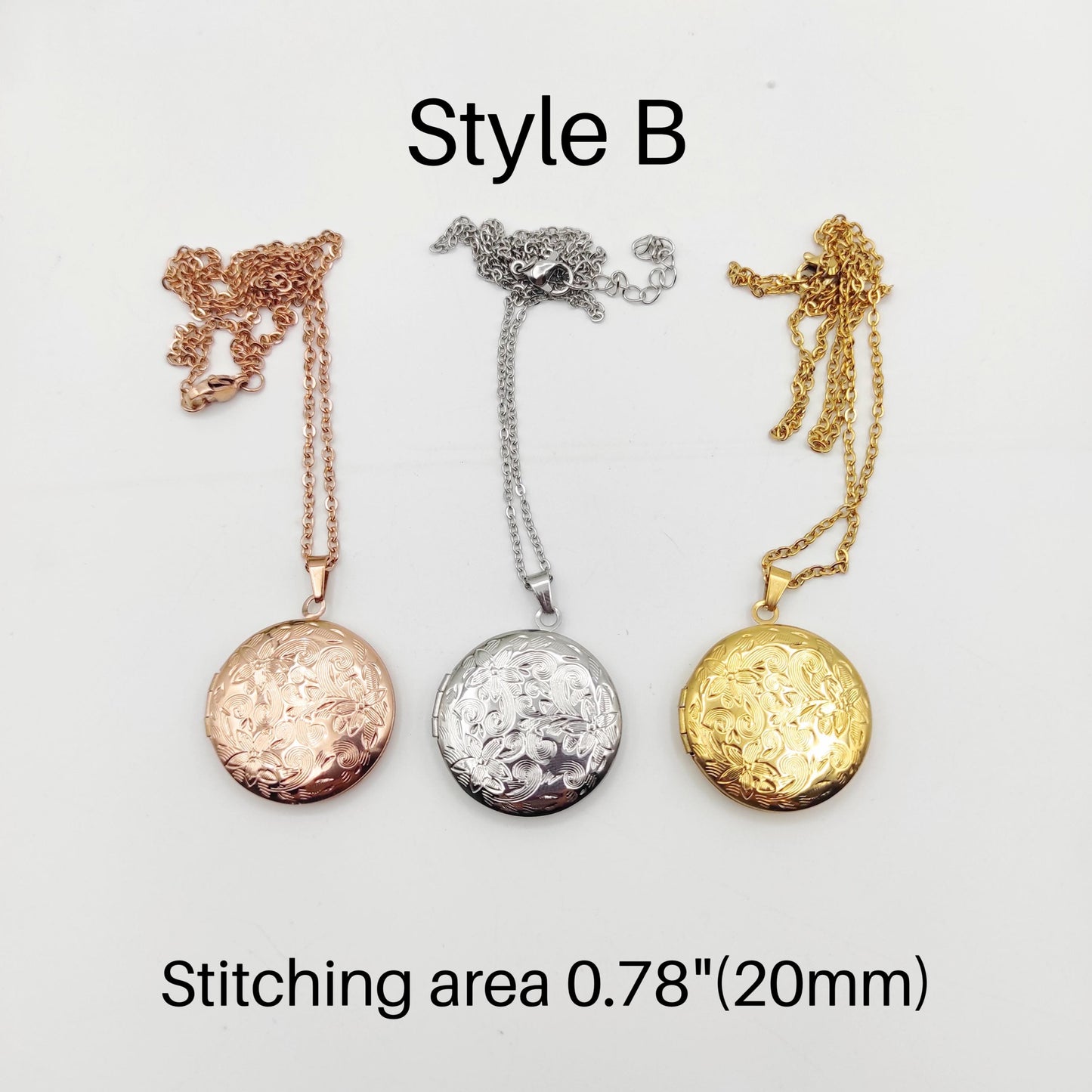 Stainless Steel Locket Necklace for DIY Creative Hand Embroidery/Cross Stitch/Hand Stitch/Needle Point