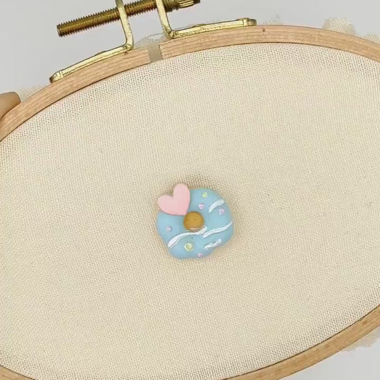 Donut Resin needle minders, Needle Minder for Embroidery, Cross Stitch, Needle work, needlecraft projects and sewing.