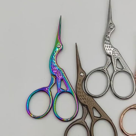 Stork Embroidery scissors, Craft scissors, Floss scissors, Thread scissors, Sewing scissors, bird scissors, small scissors