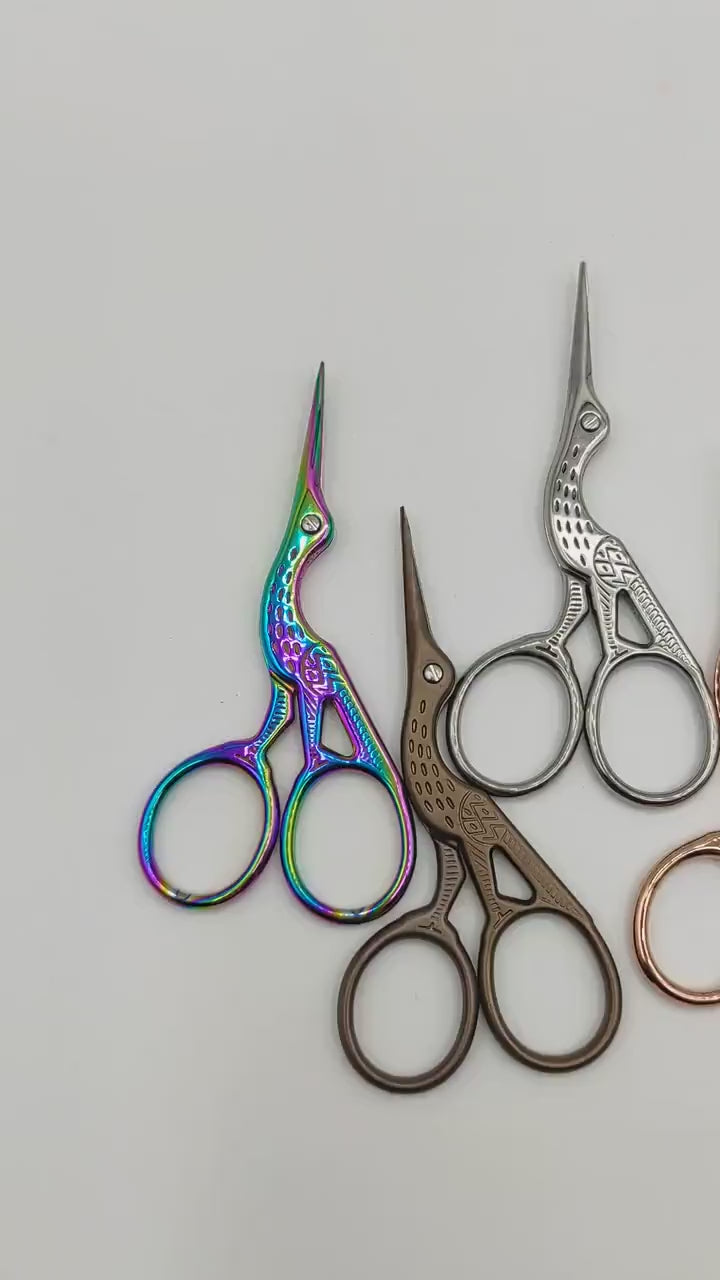 Stork Embroidery scissors, Craft scissors, Floss scissors, Thread scissors, Sewing scissors, bird scissors, small scissors