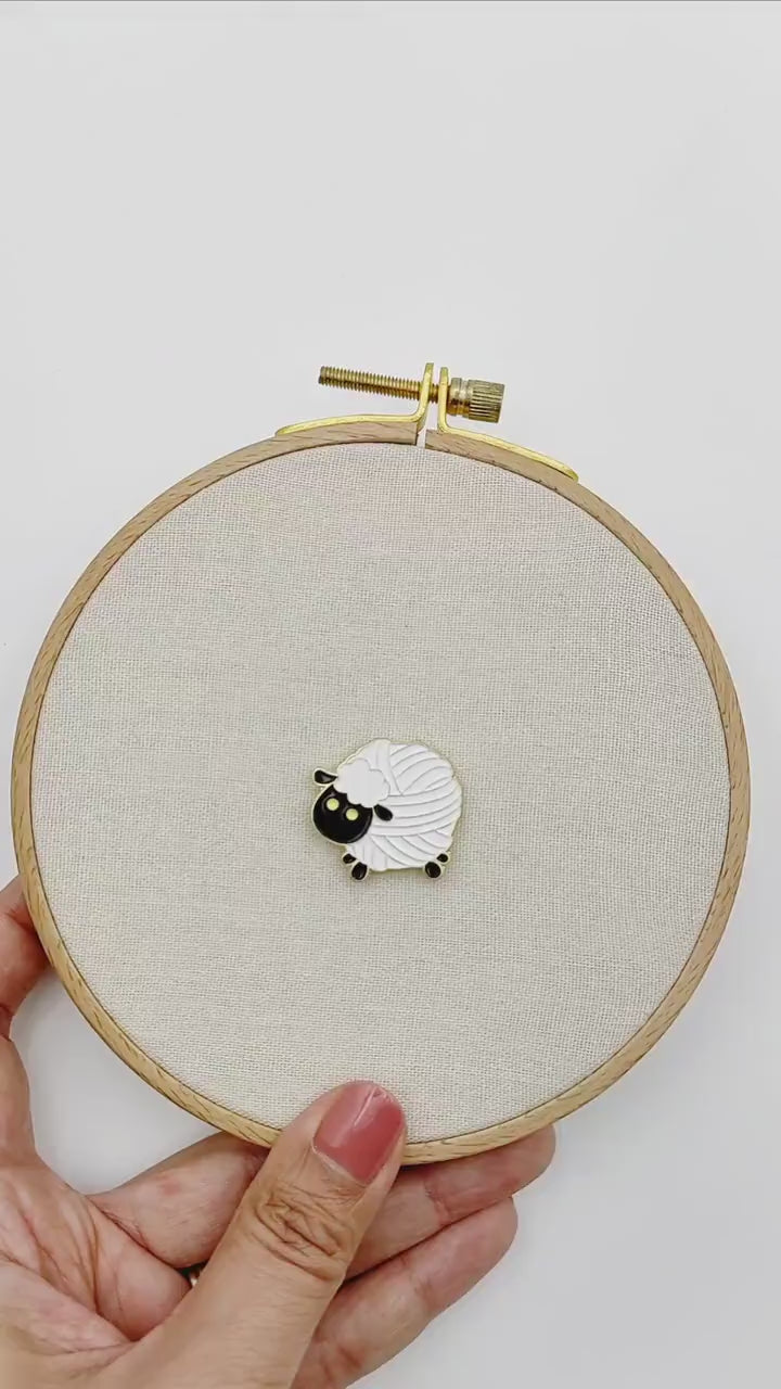 Animal enamel needle minders, Sheep, Bear, Panda, Fox, Duck Needle Minder for Embroidery, Cross Stitch, Needle work, Needle point tools