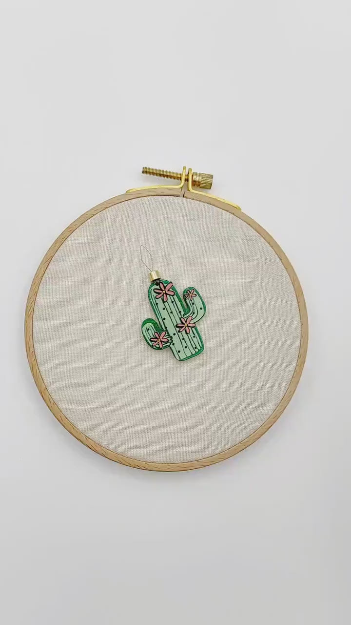 Cactus Needle Threader, Needle Minder/ Threader for Embroidery/ Cross Stitch/Needle work/Needlecraft/Sewing.