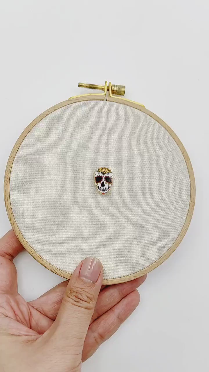 Calavera needle minders, Small Needle Minder for Embroidery, Cross Stitch, Needle work, Needle point tools