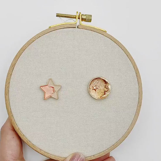 Star and Moon needle minders, Needle Minder for Embroidery, Cross Stitch, Needle work, Needle point tools