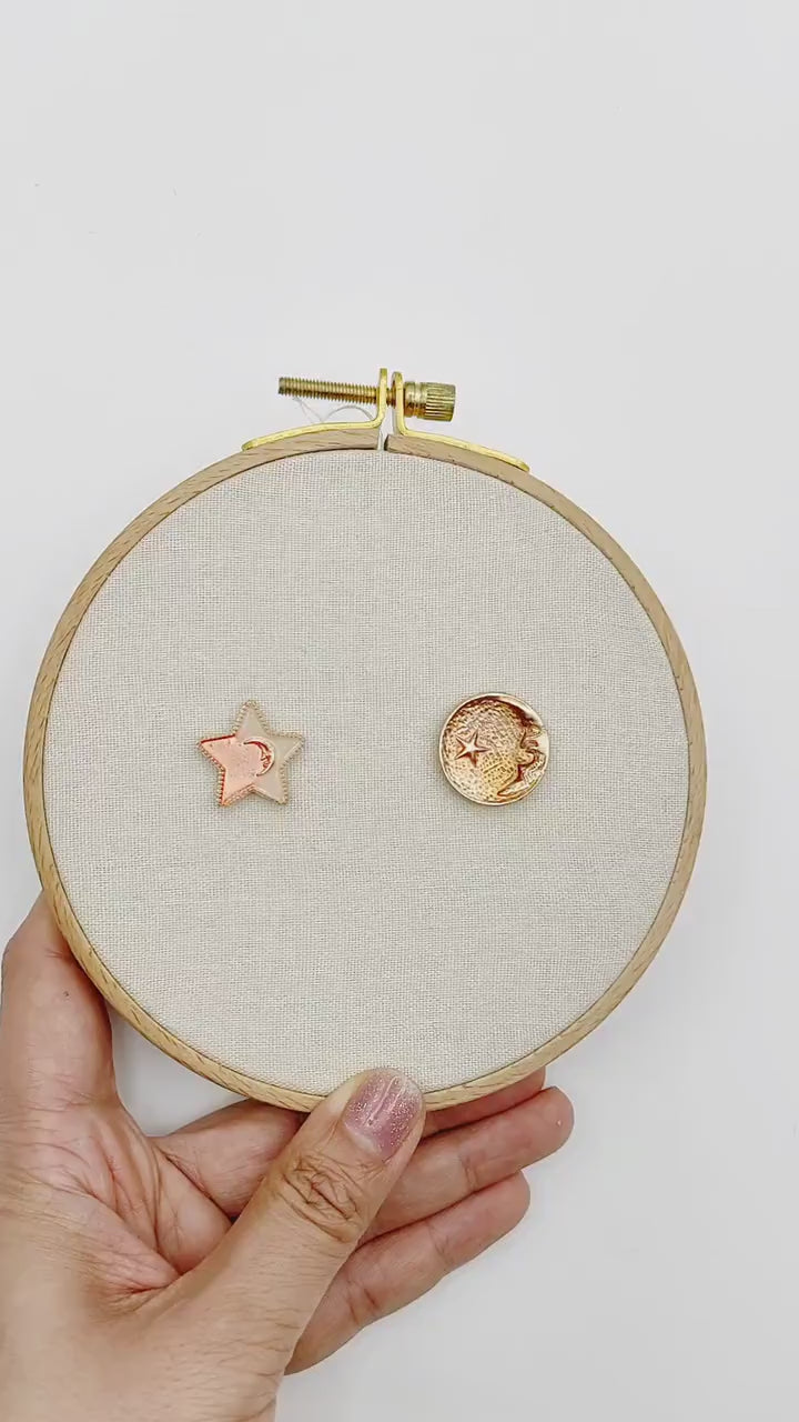 Star and Moon needle minders, Needle Minder for Embroidery, Cross Stitch, Needle work, Needle point tools