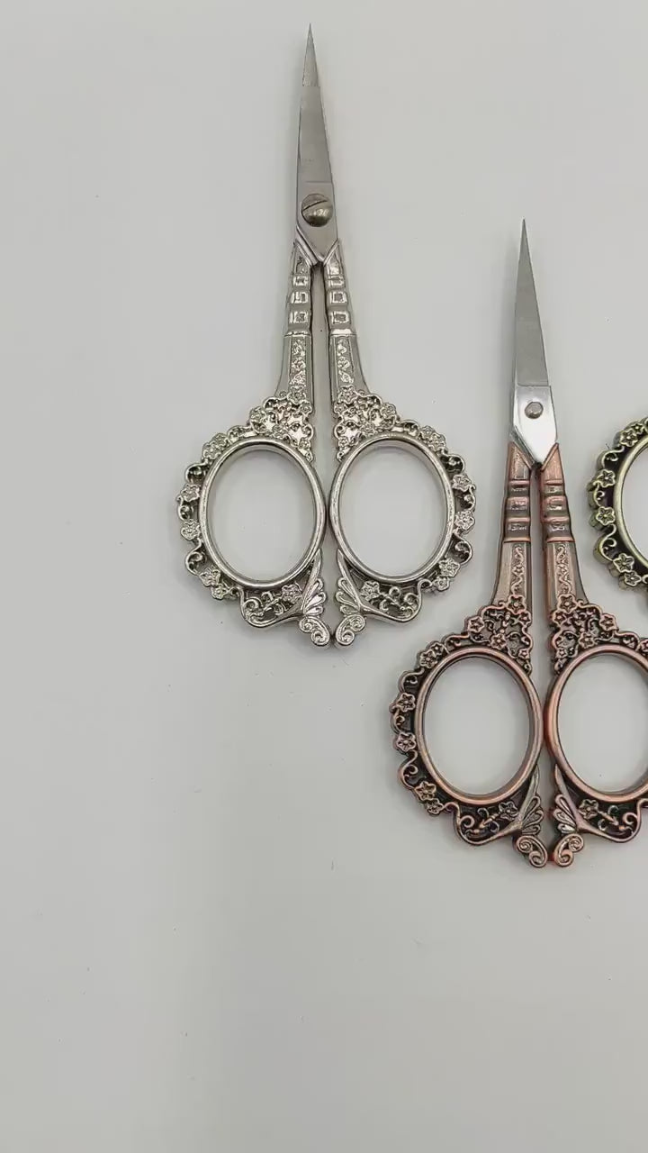 Floral embroidery/cross stitch scissors, Stainless Steel Craft scirssors, floss scissors, Thread scissors, Sewing scissors, Vintage scissors