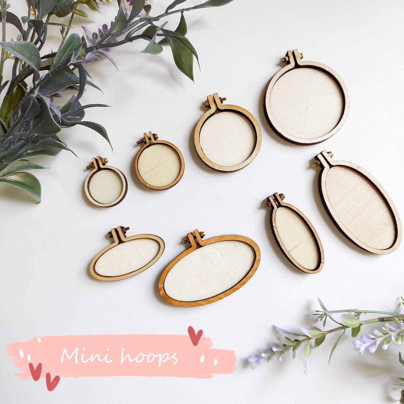 Extra Small Embroidery Hoop, Mini Wooden Embroider Hoop, Mini Oval Pendant Hoop for stitching & embroidery,DIY mini wooden hoop,