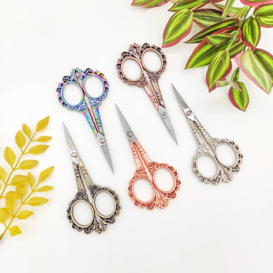 Floral embroidery/cross stitch scissors, Stainless Steel Craft scirssors, floss scissors, Thread scissors, Sewing scissors, Vintage scissors