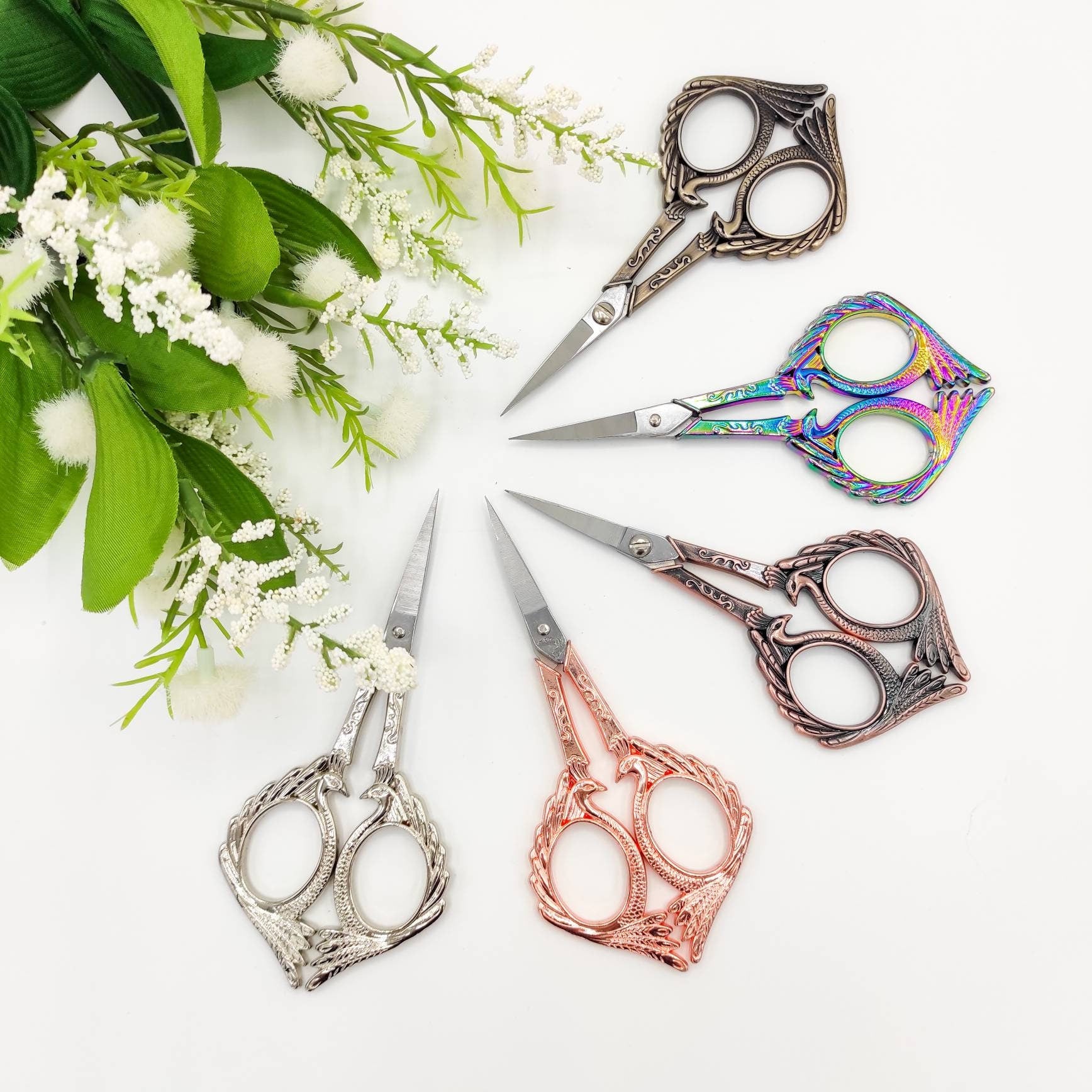 Peafowl Embroidery/ Cross Stitch scissors, Craft scissors, Floss scissors, Thread scissors, Sewing scissors, vintage scissors