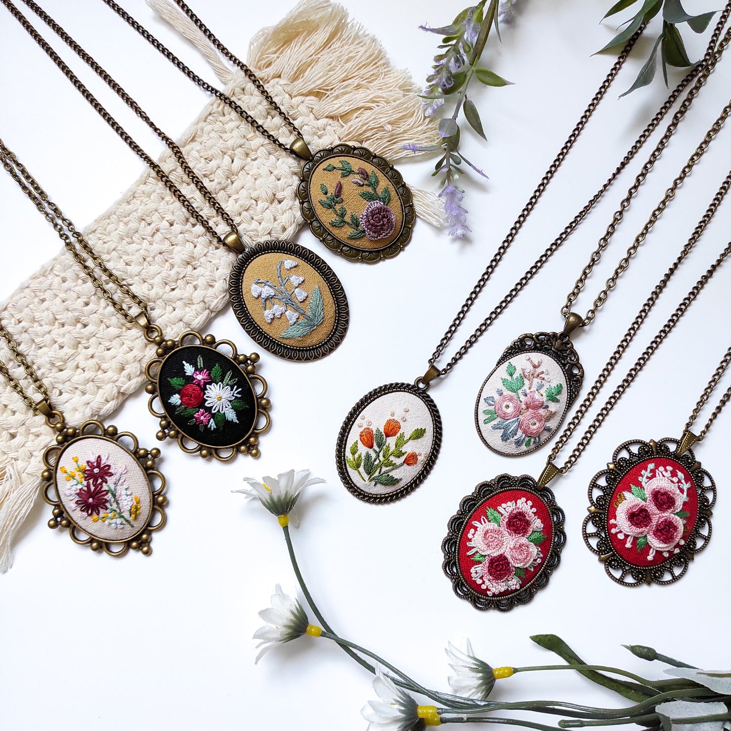 Oval Pendant Frame for Embroidery,Embroidery necklace kit,blank necklace tray,bezel and tag kit for embroidery,cross stitch/hand stitch