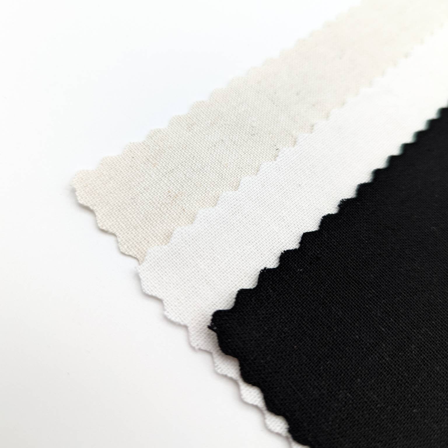 White/ Flaxen/ Black Cotton linen mix fabric for hand embroidery, craft, painting, Solid fabric, embroidery fabric, hand stitching fabric