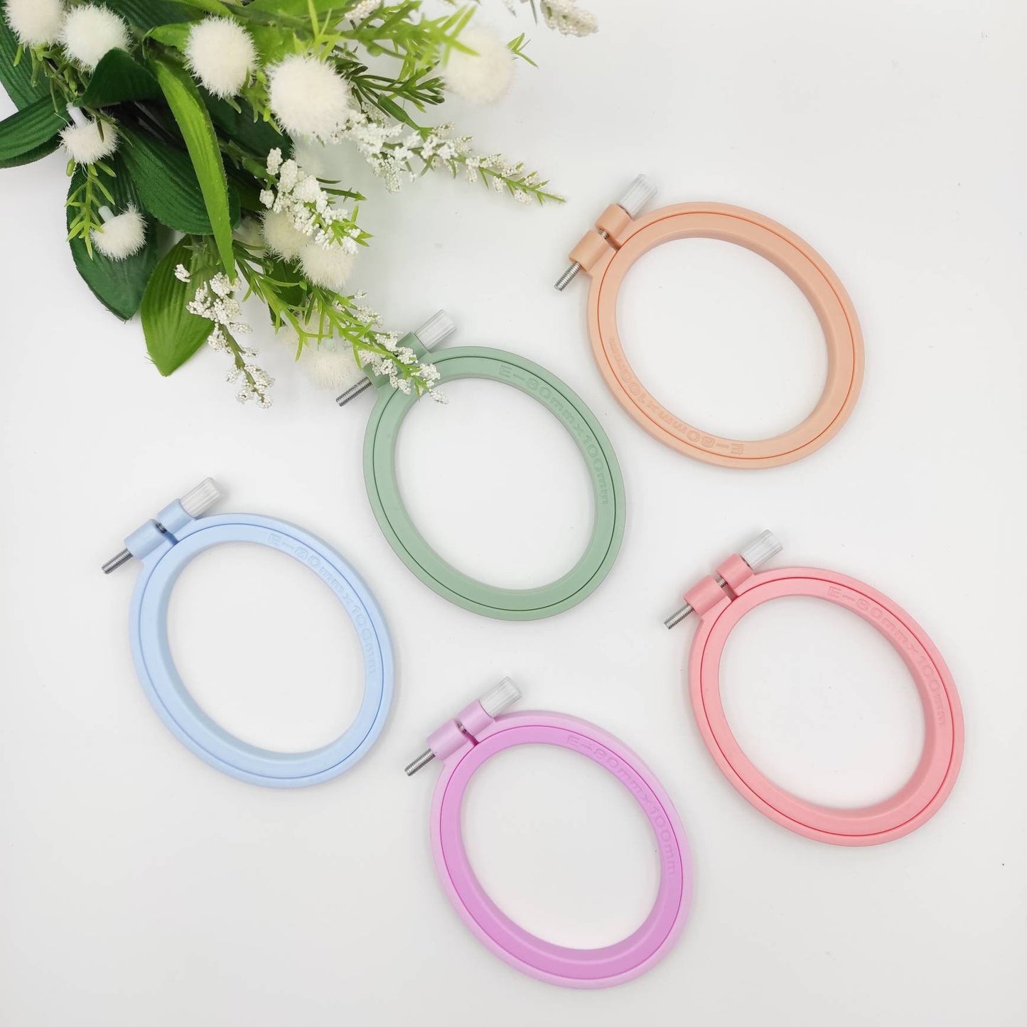 Multiple Colors of Oval Plastic Hoops. Small Square hoops for embroidery/hand stitch/ cross stitch