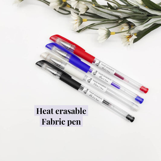 Heat erasable pen, fabric heat erasable pen, hand embroidery pattern transfer pen, White/Black/Red/Blue pen