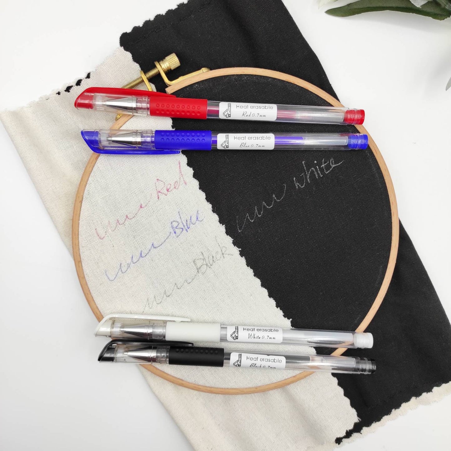 Heat erasable pen, fabric heat erasable pen, hand embroidery pattern transfer pen, White/Black/Red/Blue pen