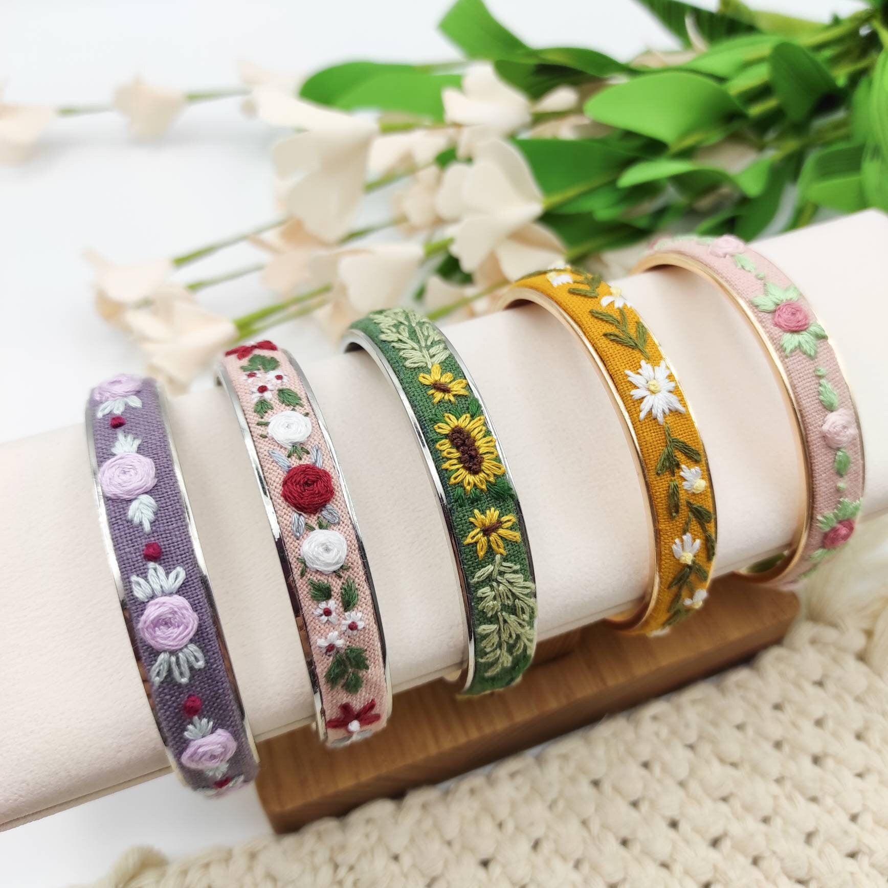 DIY cuff bracelet blank embroidery blanks Jewelry Blank Embroidery bracelet kit Handmade jewelry kit cross stitch bracelet kit