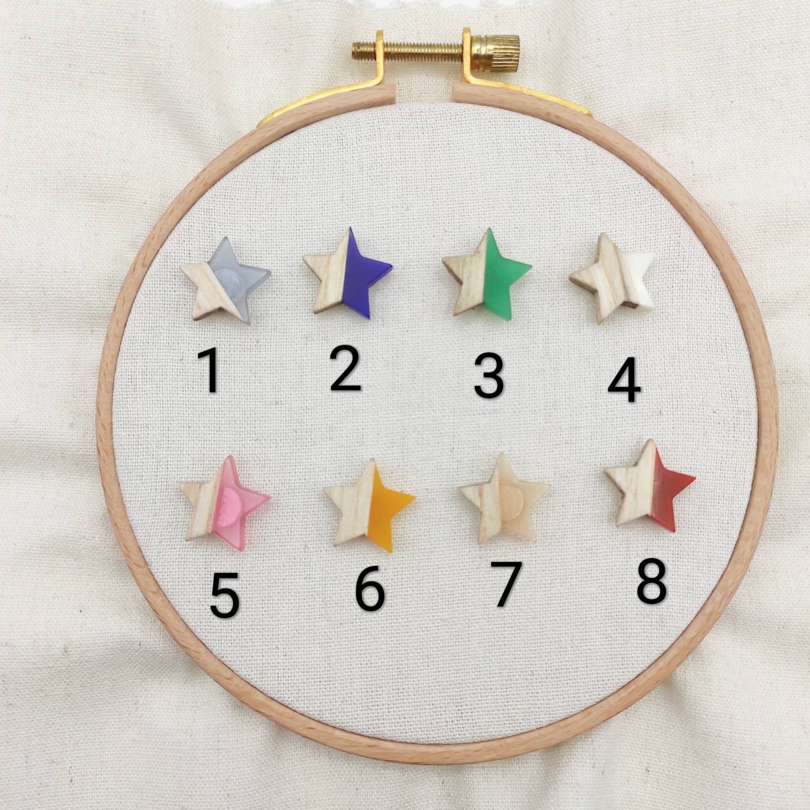 Small Star Wood and Resin needle minders, Tiny Needle Minder for Embroidery, Cross Stitch, Needle work, Needle point tools