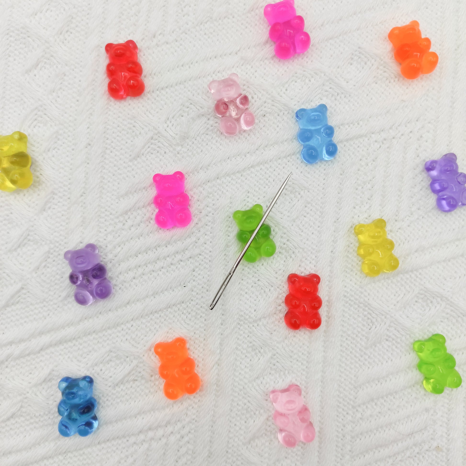 Gummy bear needle minders, Tiny Needle Minder for Embroidery, Cross Stitch, Needle work, needlecraft projects and sewing.