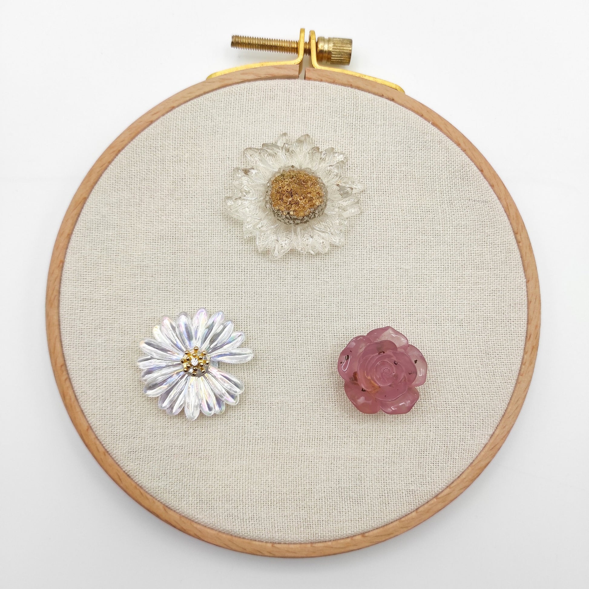 Floral needle minders, Needle Minder for Embroidery, Cross Stitch, Needle work, Needle point tools