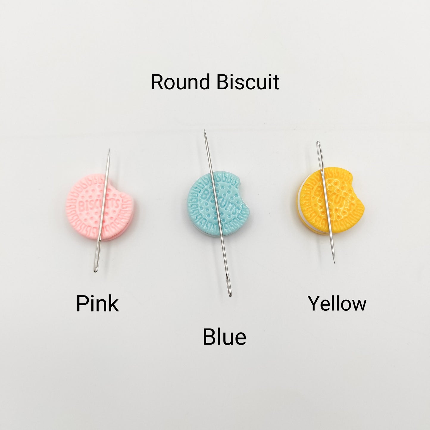 Biscuits Resin needle minders, Cute Needle Minders for Embroidery, Cross Stitch, Needlework, Needlepoint tools, Needle Keeper