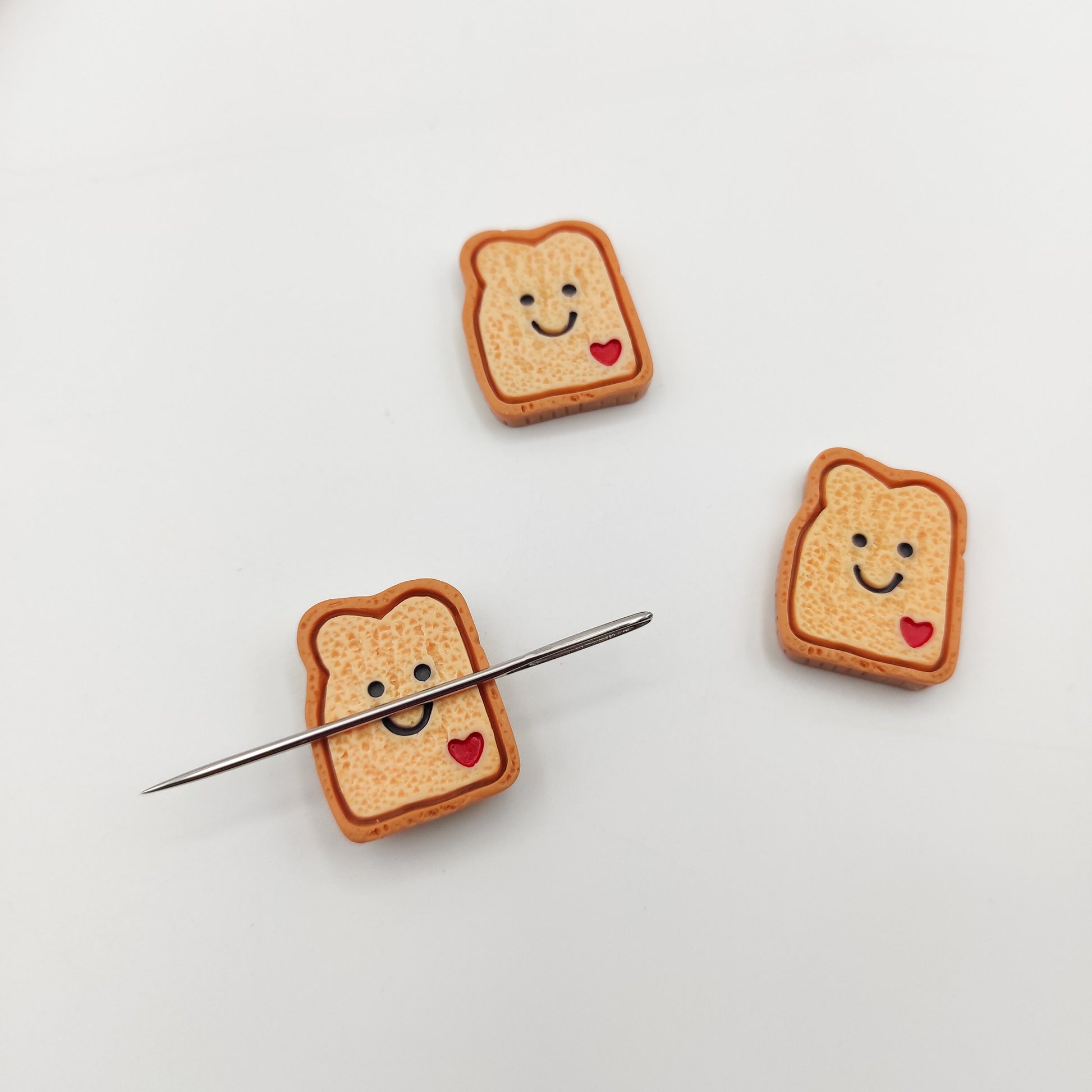 Toast and Egg Resin needle minders, Cute Needle Minders for Embroidery, Cross Stitch, Needlework, Needlepoint tools, Needle Keeper