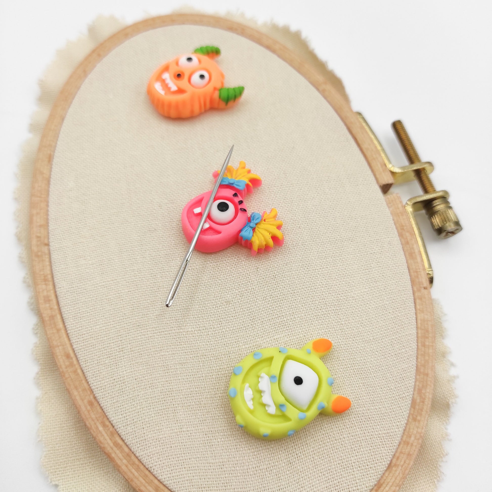 Monster Resin needle minders, Needle Minder for Embroidery, Cross Stitch, Needle work, Needle point tools