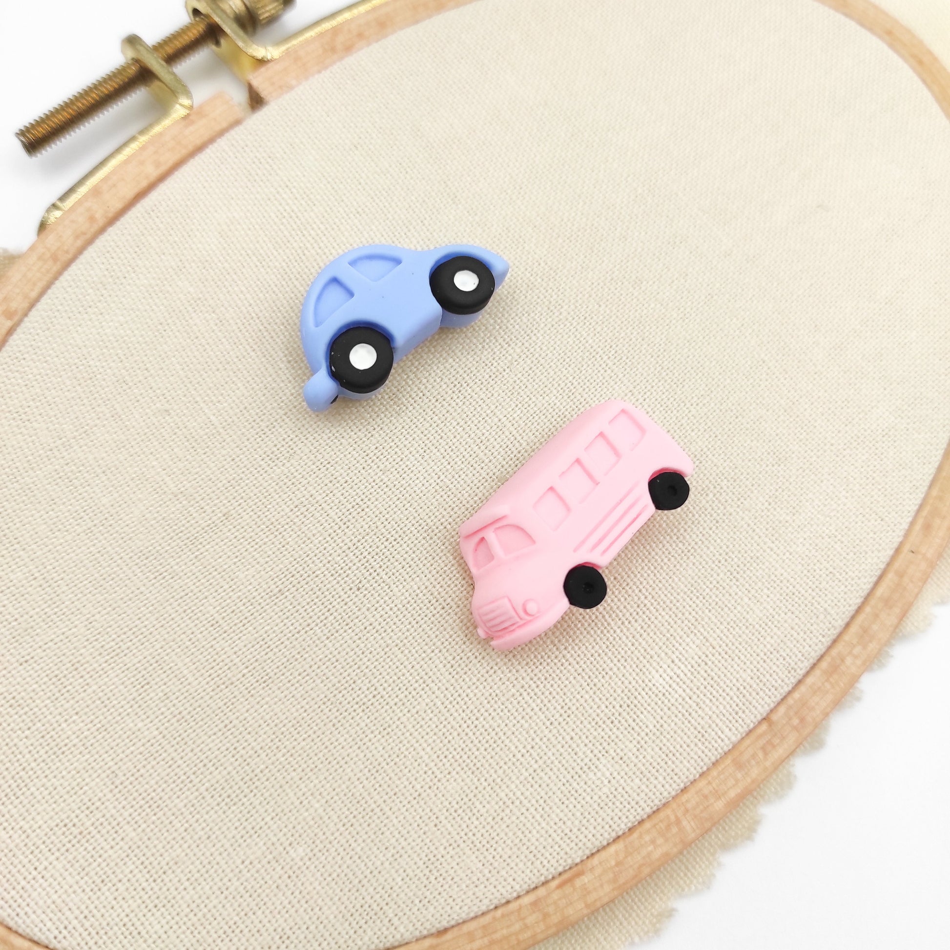 Bus/Car Resin needle minders, Needle Minder for Embroidery, Cross Stitch, Needle work, needlecraft projects and sewing.