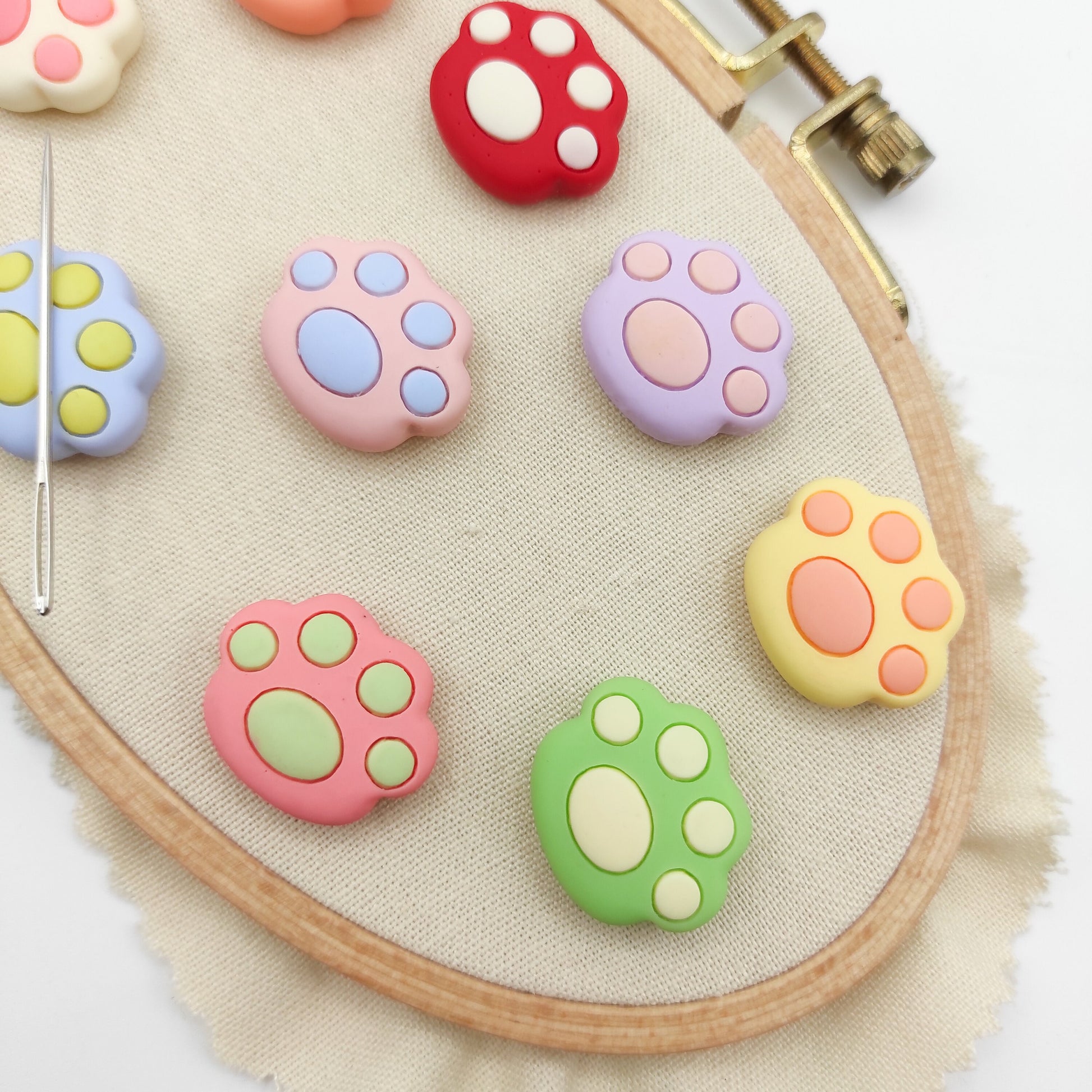 Cat Paw Resin needle minders, Needle Minder for Embroidery, Cross Stitch, Needle work, needlecraft projects and sewing.