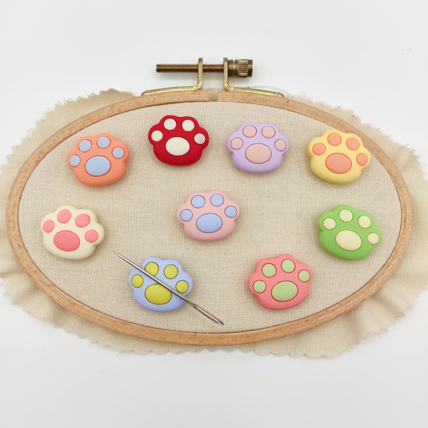 Cat Paw Resin needle minders, Needle Minder for Embroidery, Cross Stitch, Needle work, needlecraft projects and sewing.