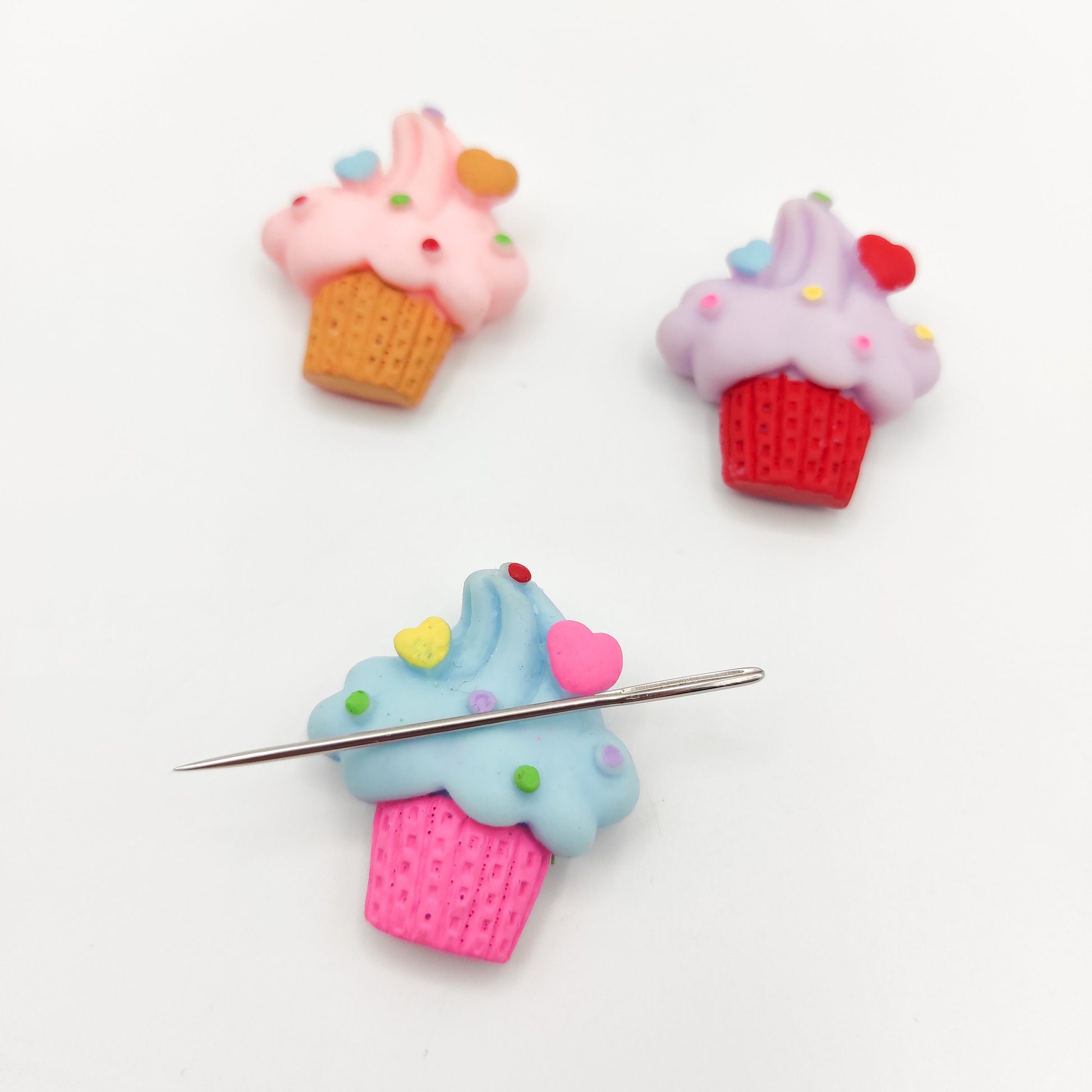 Cupcake Resin needle minders, Needle Minder for Embroidery, Cross Stitch, Needle work, Needle point tools