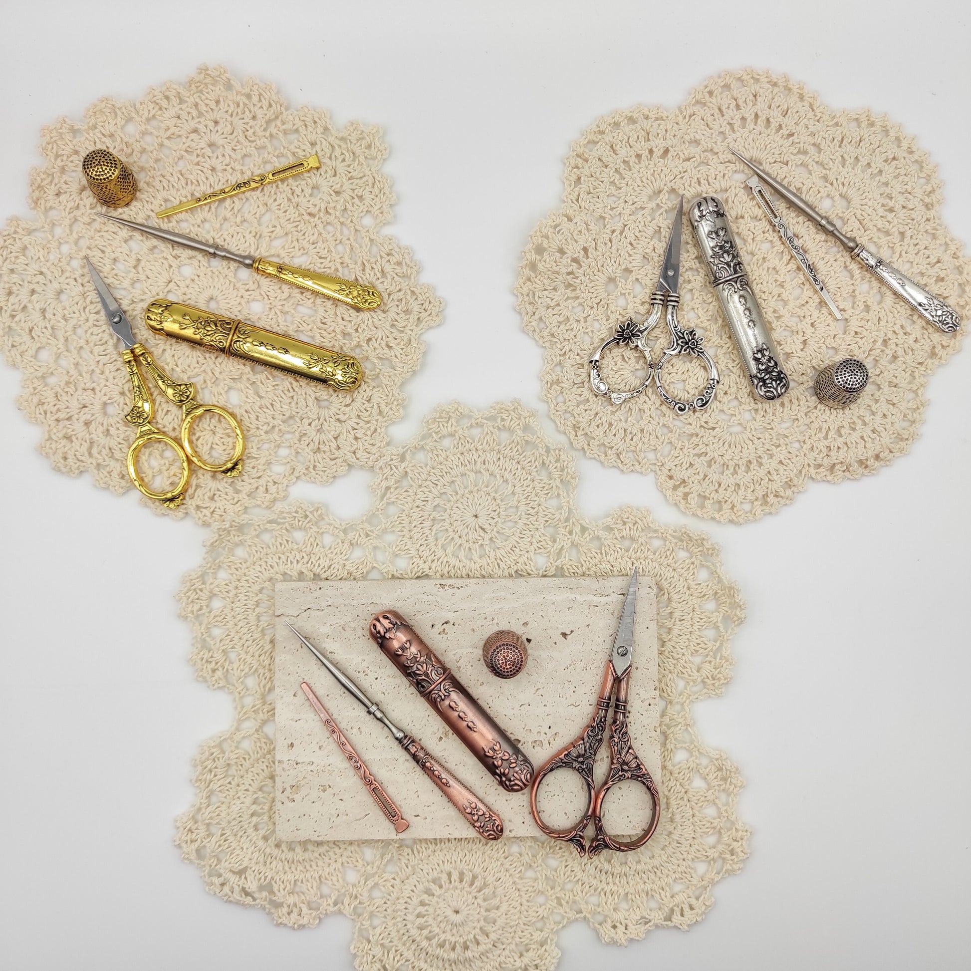 Vintage Style Embroidery Kit/Sewing kit, 5pc Sewing/Embroidery/Needlepoint/Cross Stitch/Crewel Knitting Gift Set