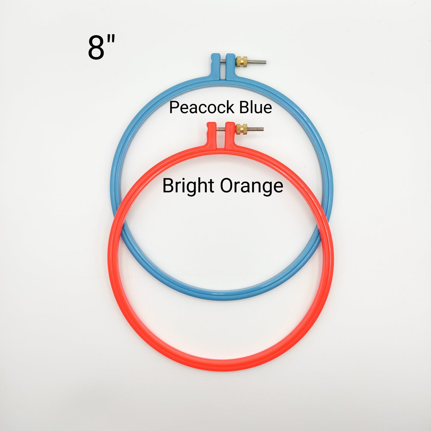 Multiple Sizes of Colorful Round Plastic Hoops for hand Stitching, Embroidery, Cross stitch, Needlework Frame, Round embroidery display.