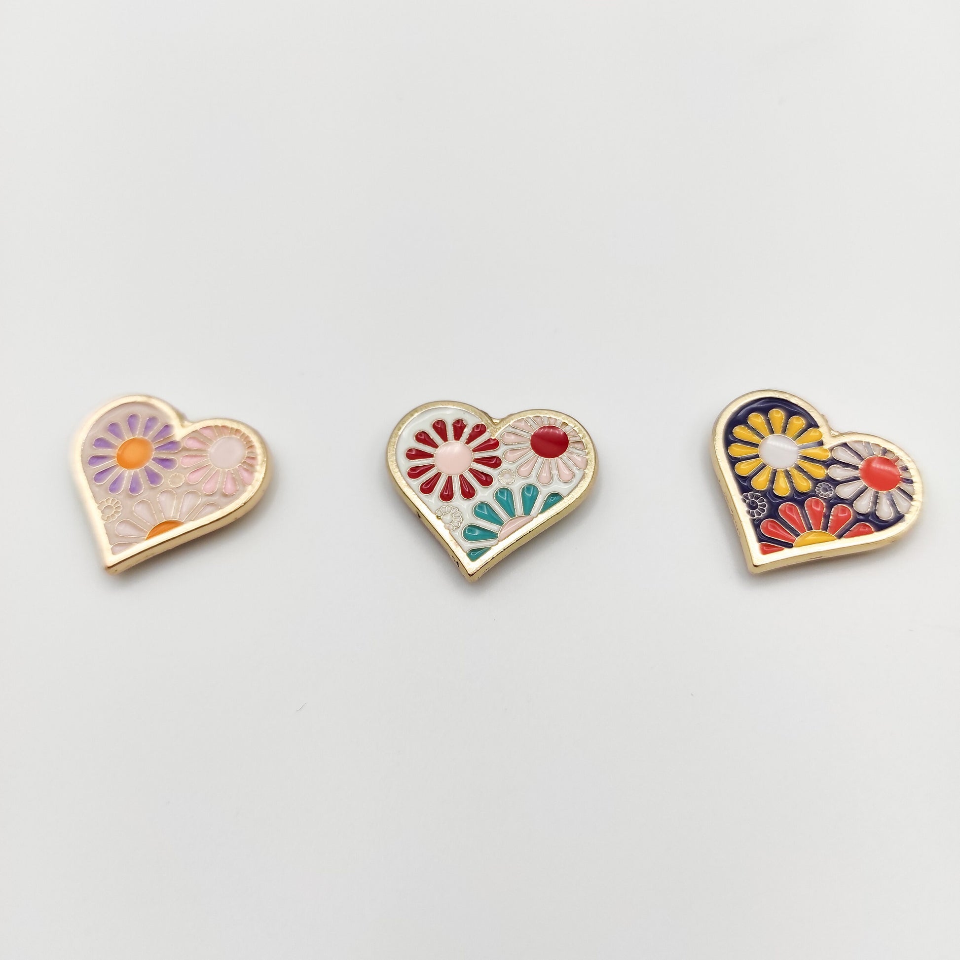 Heart enamel needle minders, Cute Needle Minder for Embroidery, Cross Stitch, Needle work, needlecraft projects and sewing.