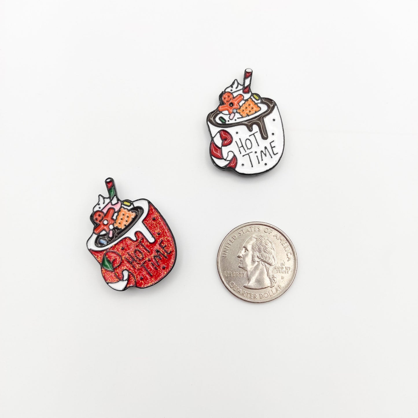 Christmas enamel needle minders, Needle Minder for Embroidery, Cross Stitch, Needle work, needlecraft projects and sewing.