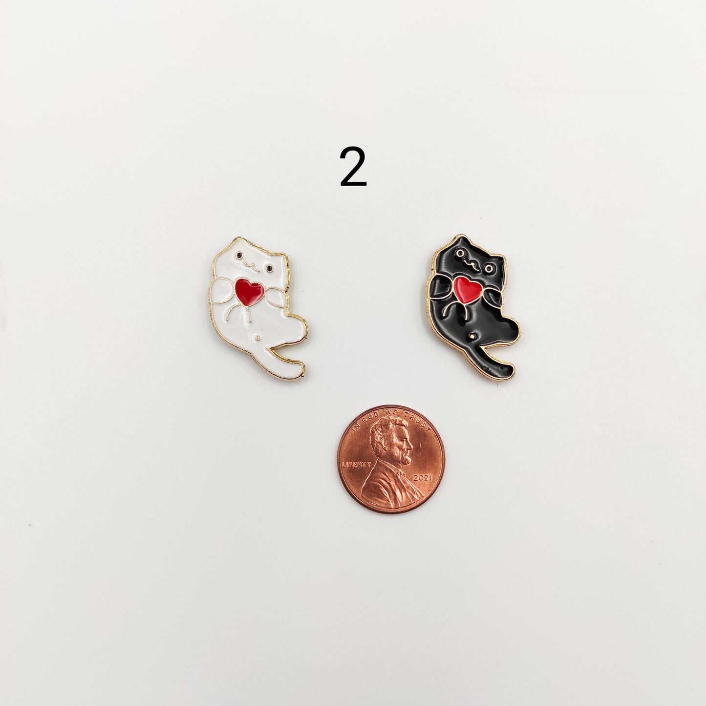 Small Kitten enamel needle minders, Cat Needle Minder for Embroidery, Cross Stitch, Needle work, Needle point tools